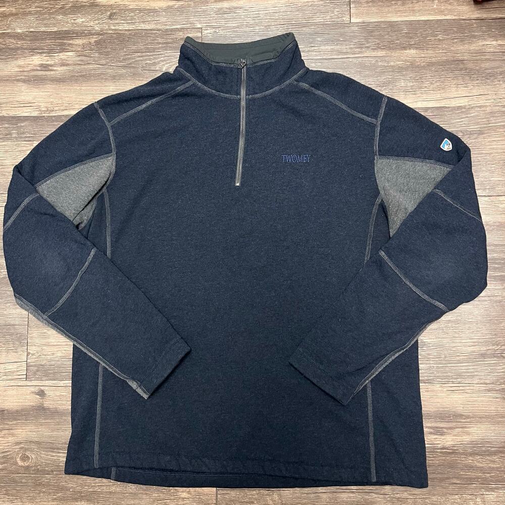 Kuhl 1/4 Zip Fleece Pullover Sz XL Black Gray Outdoor Sweater Twomey Embroidery - Picture 4 of 11